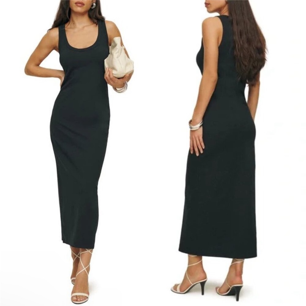 Bijou Maxi Tank Dress Reformation Sz M Black ORGANIC COTTON
